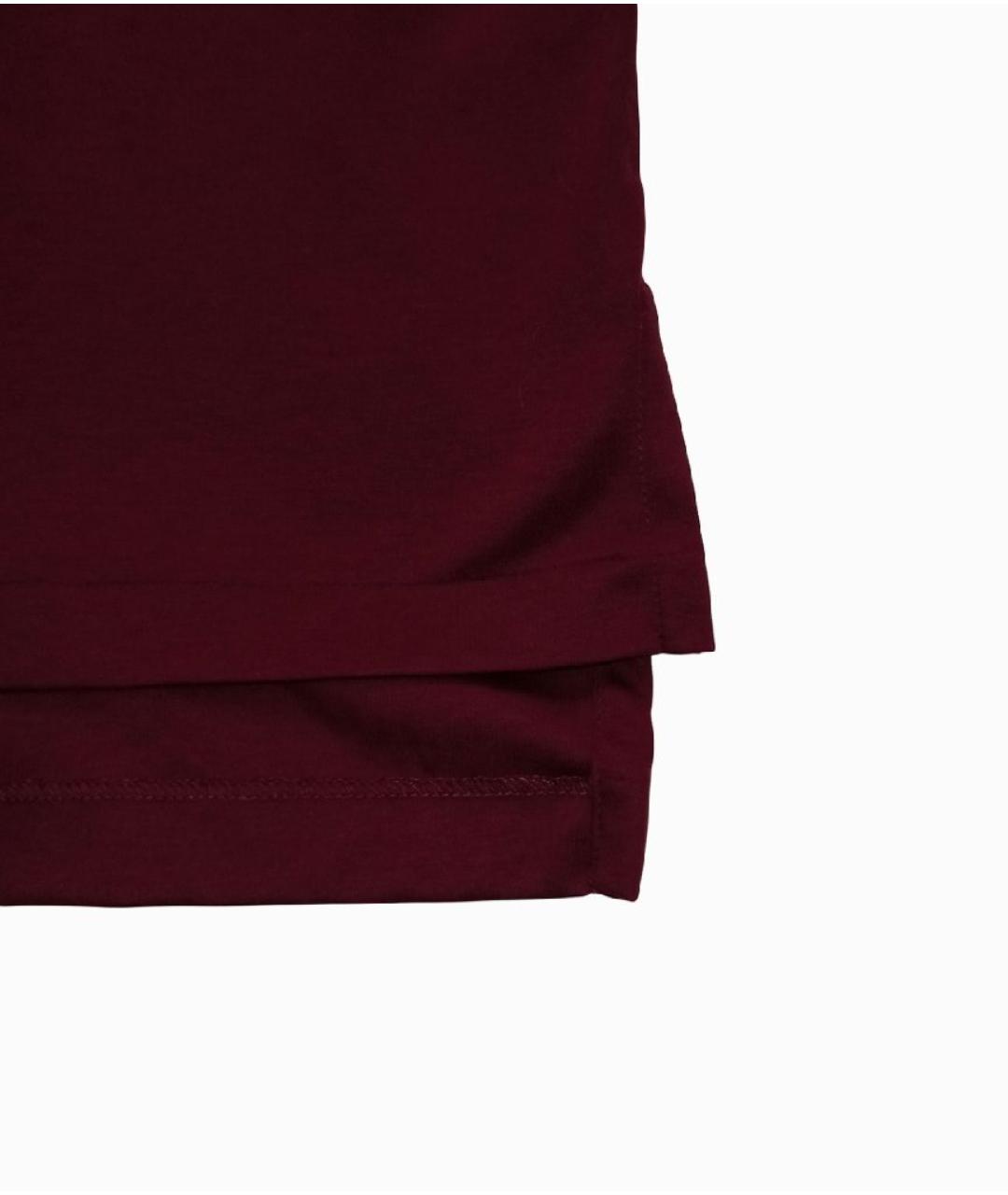 POLO RALPH LAUREN Бордовое хлопковое поло с коротким рукавом, фото 7