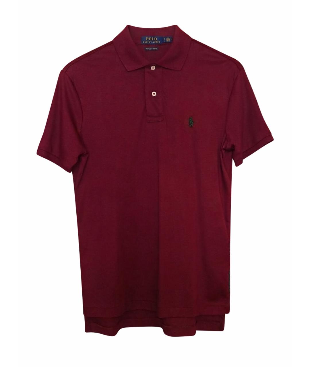 POLO RALPH LAUREN Бордовое хлопковое поло с коротким рукавом, фото 1