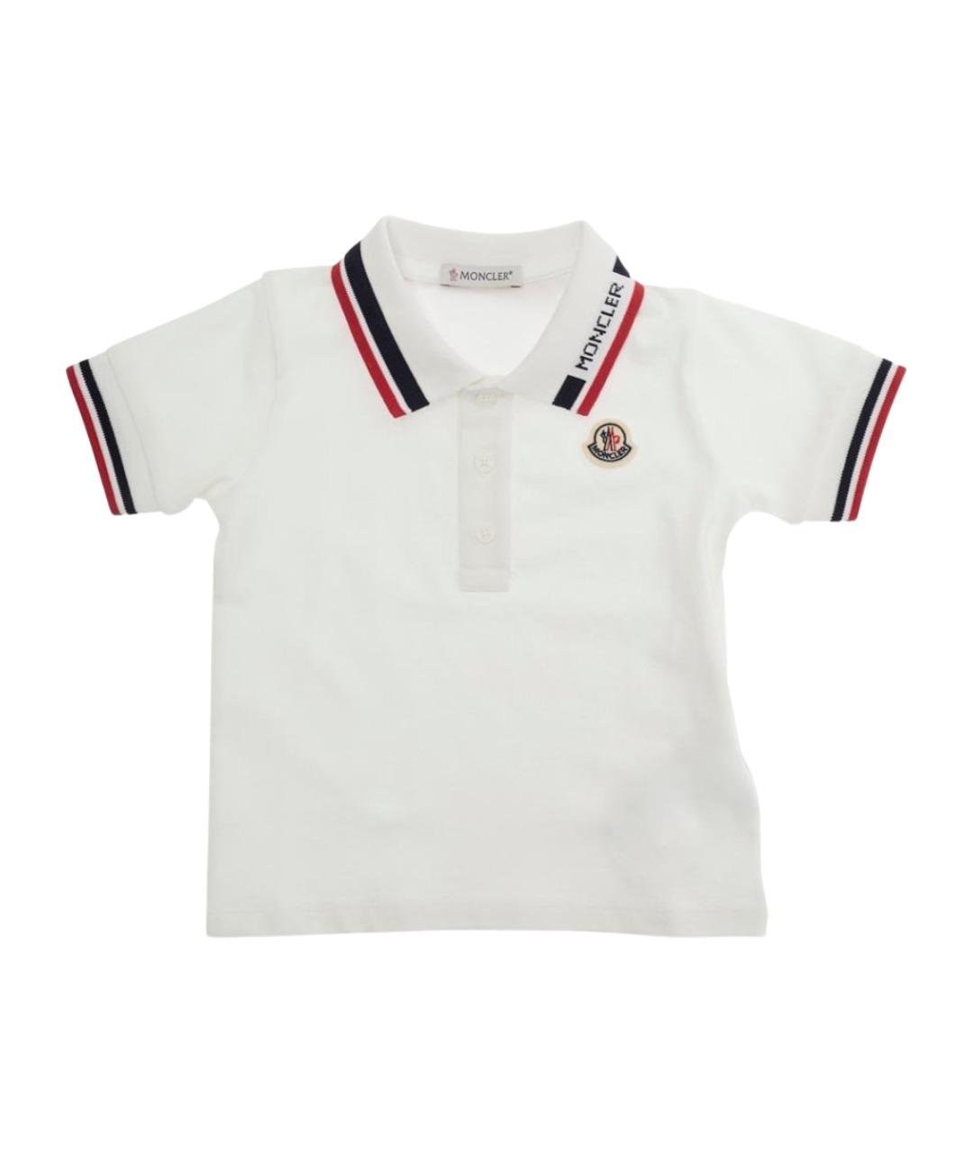 MONCLER KIDS Белая хлопковая детская футболка, фото 1