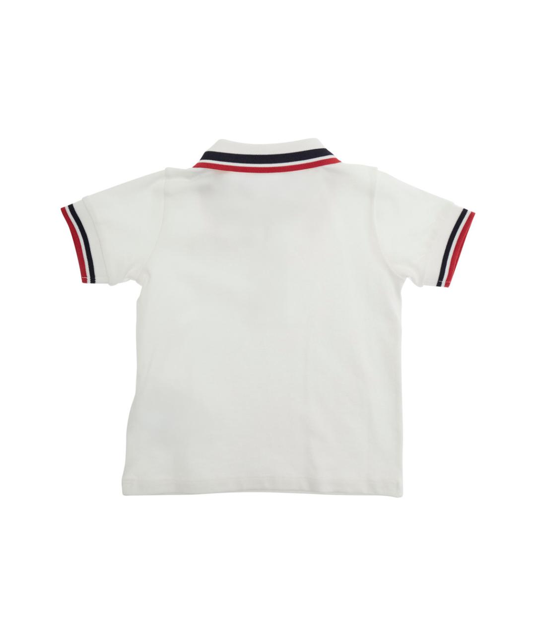 MONCLER KIDS Белая хлопковая детская футболка, фото 2