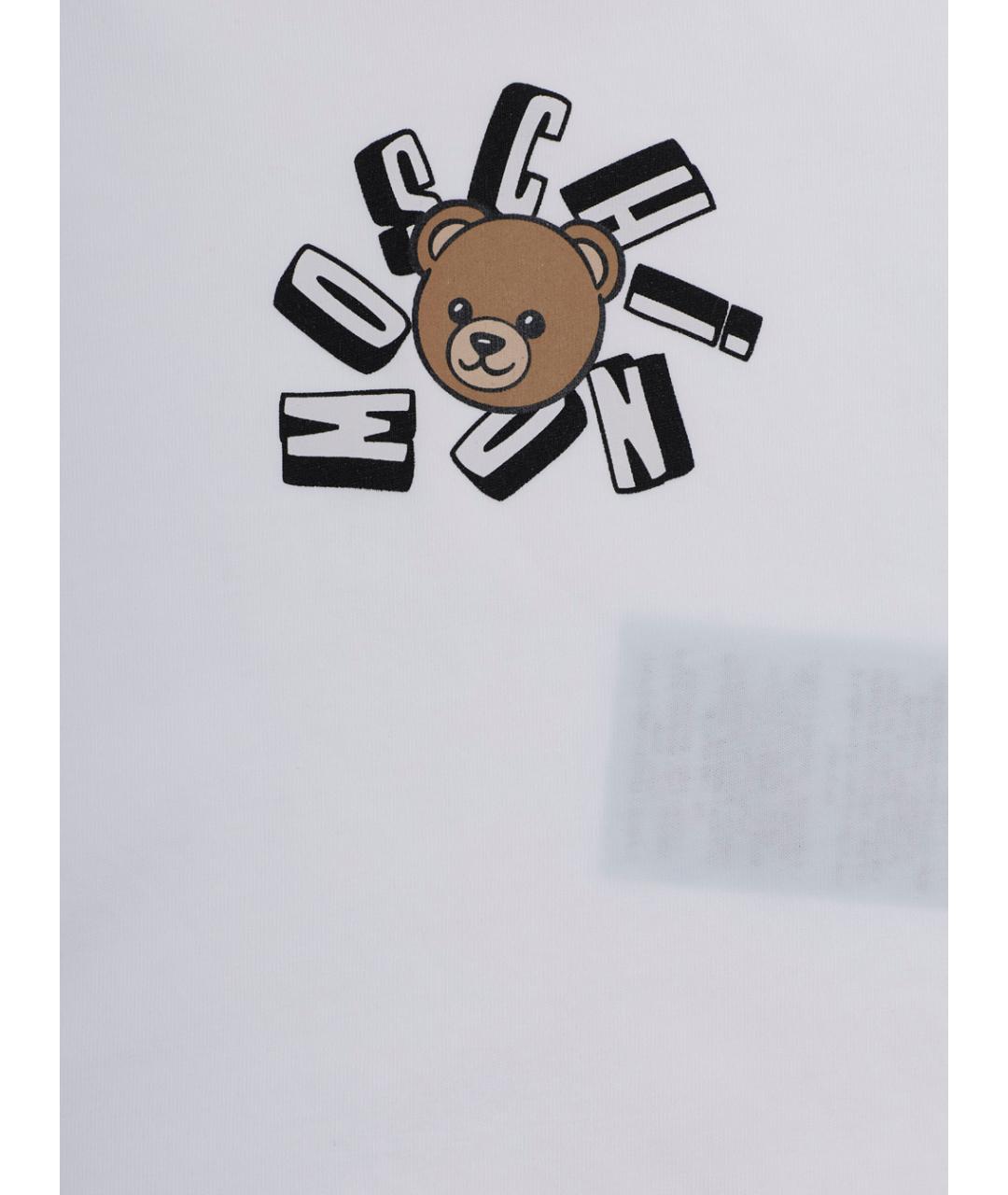 MOSCHINO Белая хлопковая детская футболка, фото 3