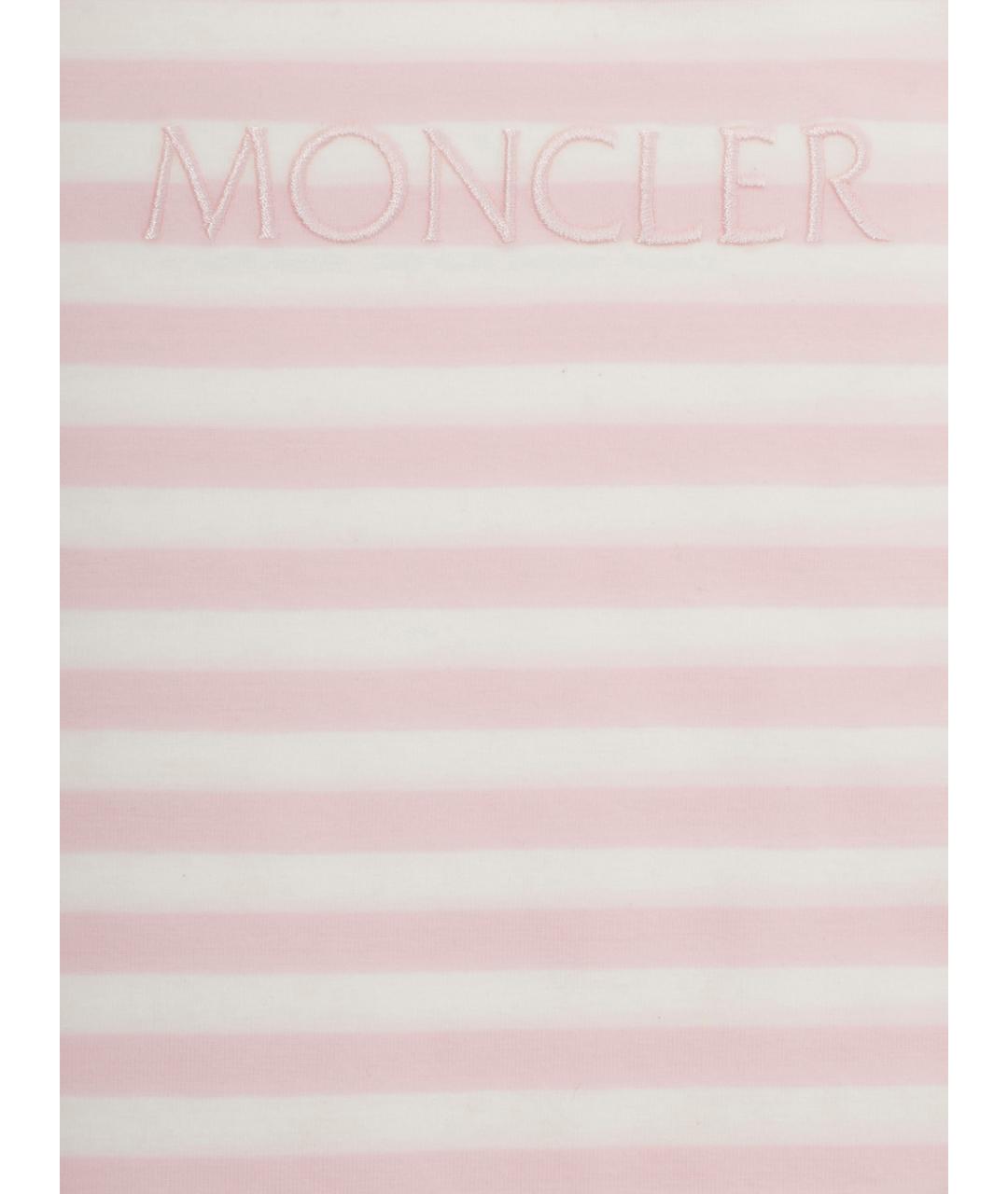 MONCLER KIDS Розовый хлопковый футболка / топ, фото 3