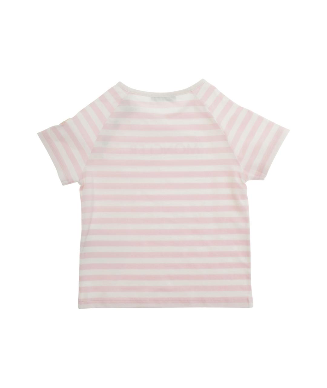 MONCLER KIDS Розовый хлопковый футболка / топ, фото 2