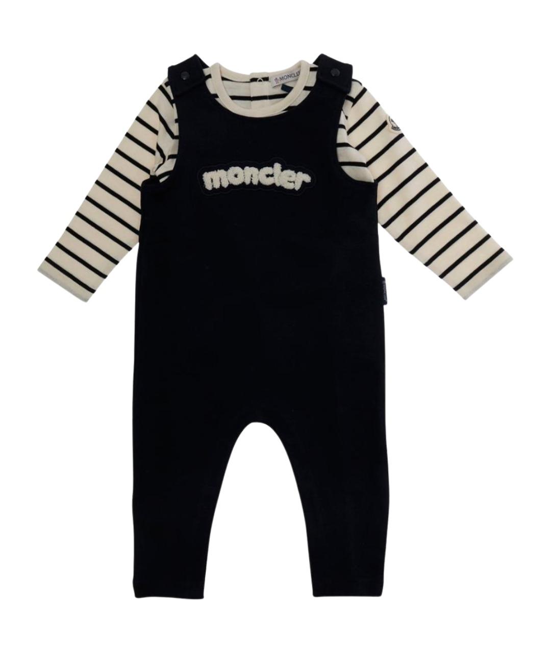 MONCLER KIDS Темно-синий хлопковый боди / песочник, фото 1