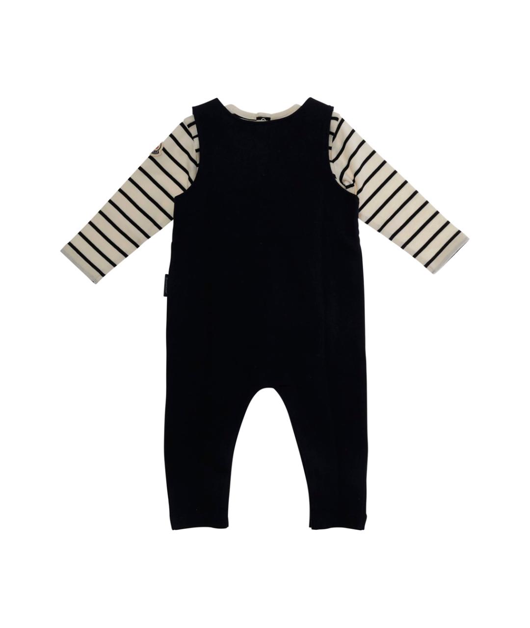 MONCLER KIDS Темно-синий хлопковый боди / песочник, фото 2
