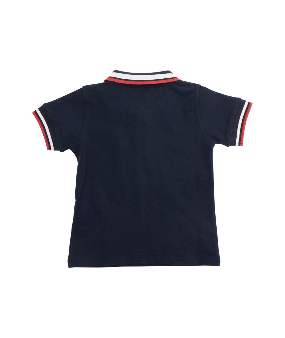 MONCLER KIDS Темно-синяя хлопковая детская футболка, фото 2