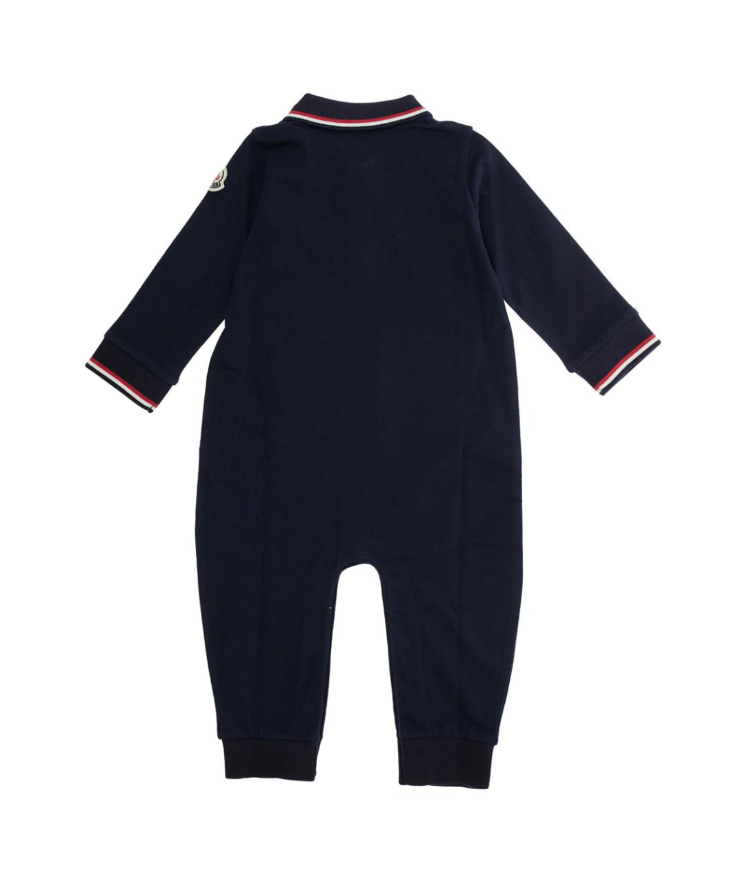 MONCLER KIDS Темно-синий хлопковый боди / песочник, фото 2