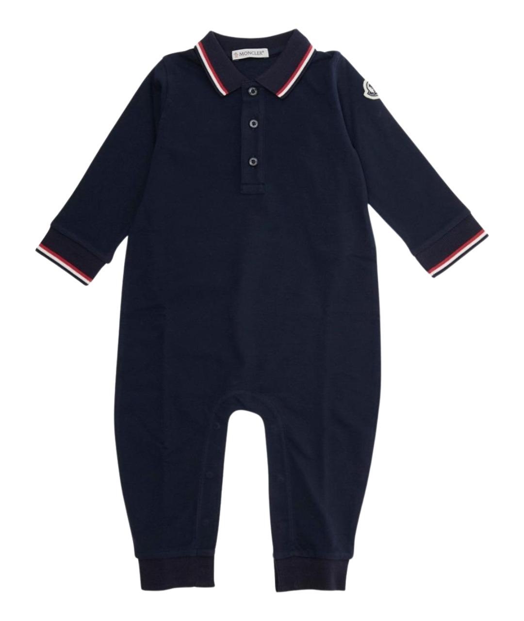 MONCLER KIDS Темно-синий хлопковый боди / песочник, фото 1