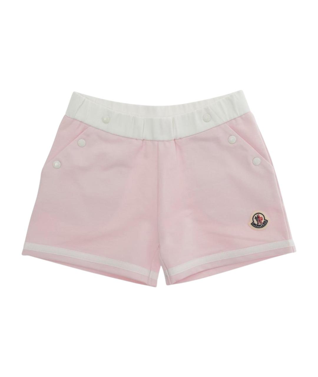 MONCLER KIDS Розовые вискозные брюки и шорты, фото 1