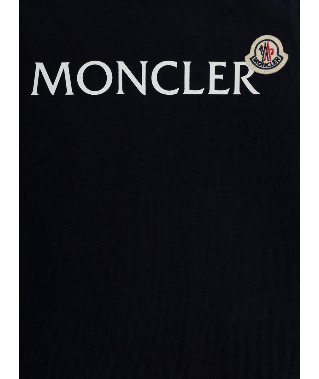 MONCLER KIDS Темно-синий хлопковый футболка / топ, фото 3