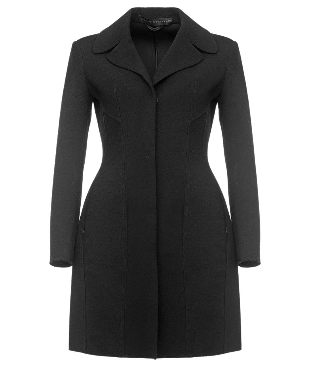 ERMANNO SCERVINO Черное шерстяное пальто, фото 1