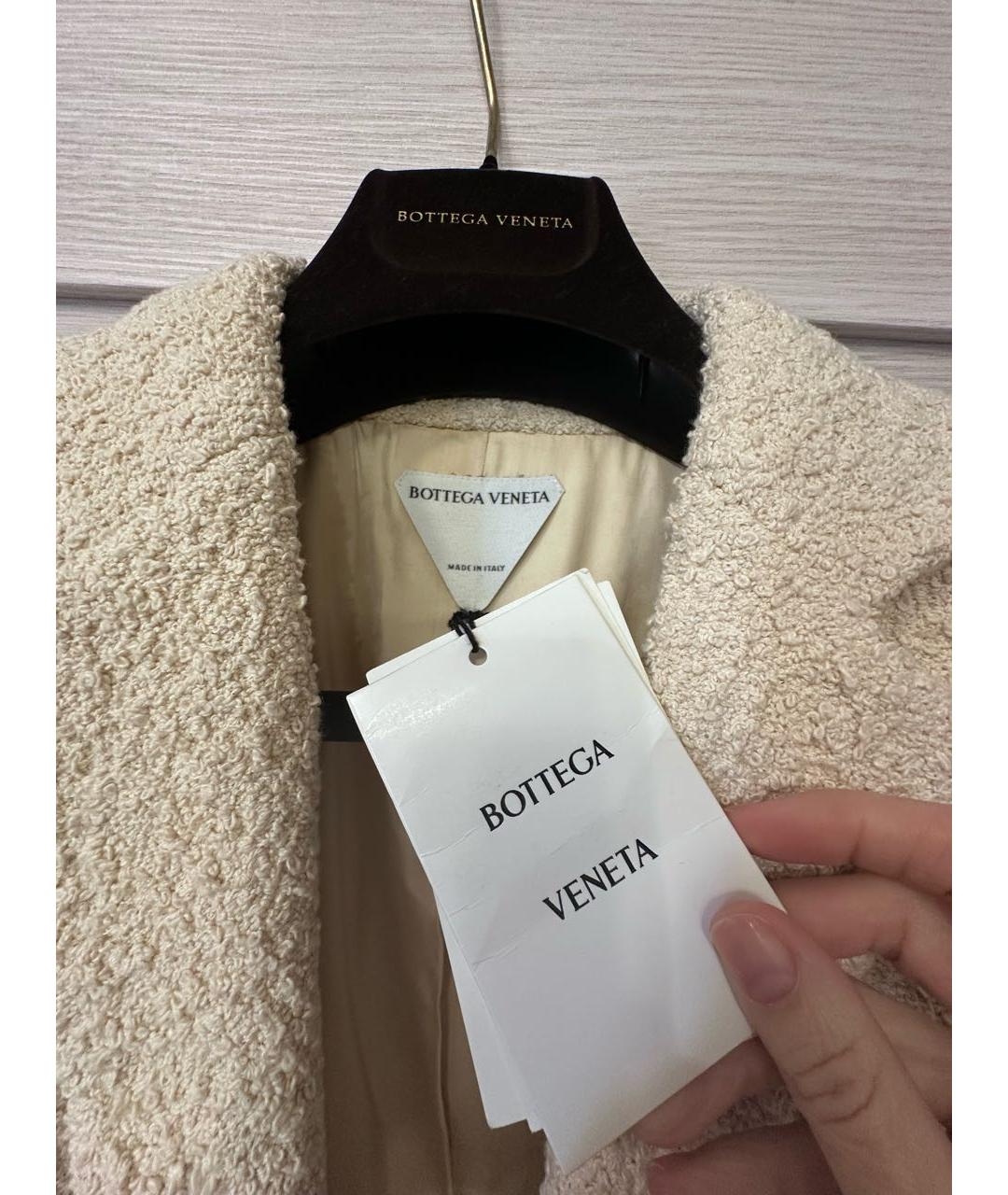 BOTTEGA VENETA Бежевое хлопковое пальто, фото 5