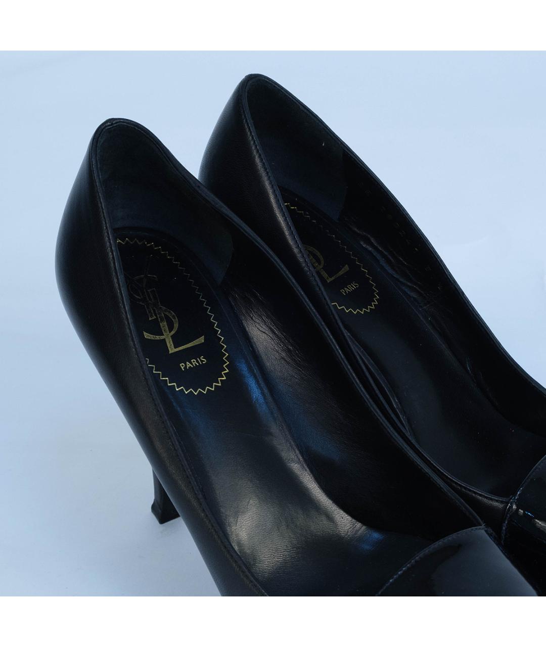 SAINT LAURENT Черные кожаные туфли, фото 5