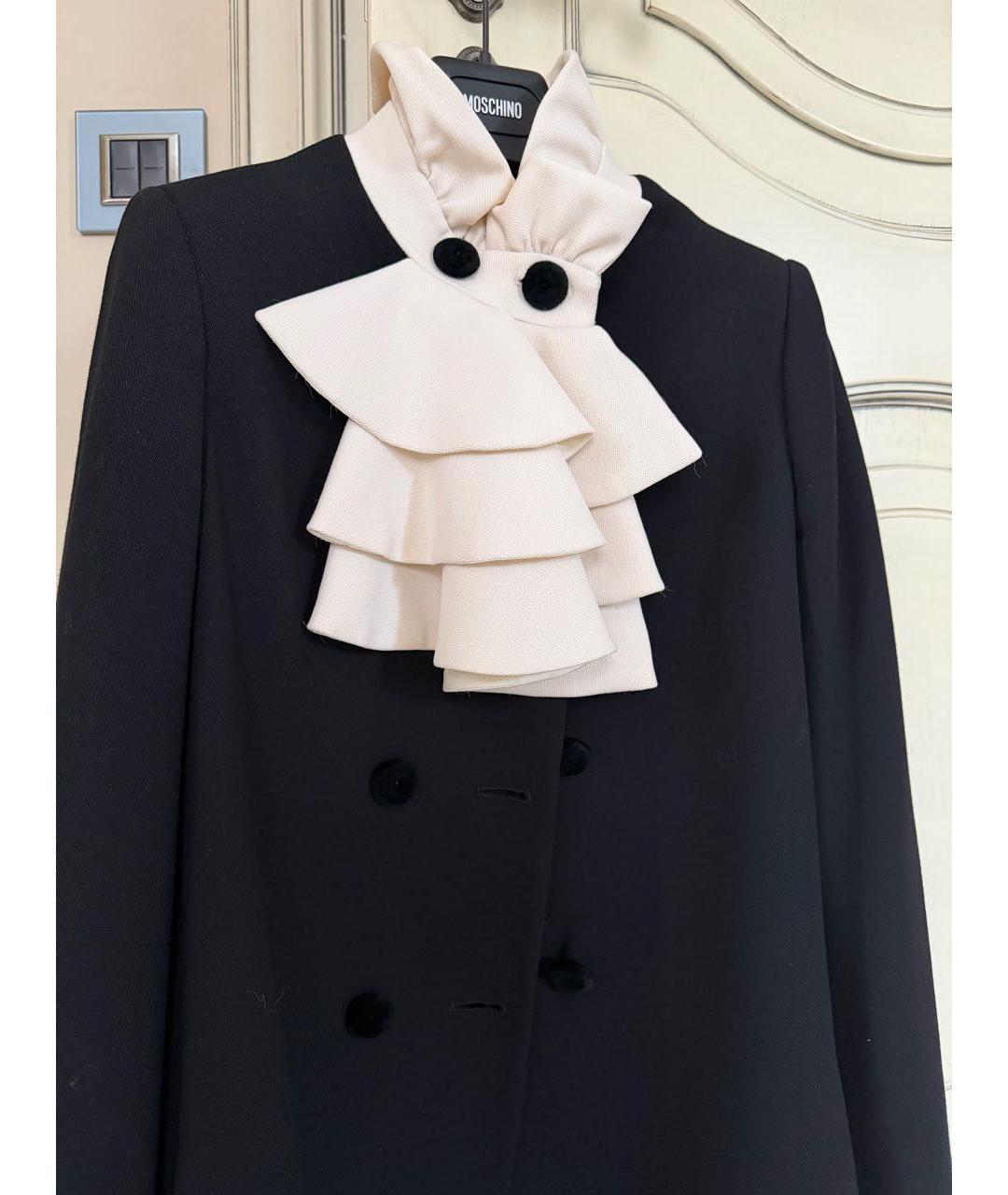 MOSCHINO Черное шерстяное пальто, фото 4