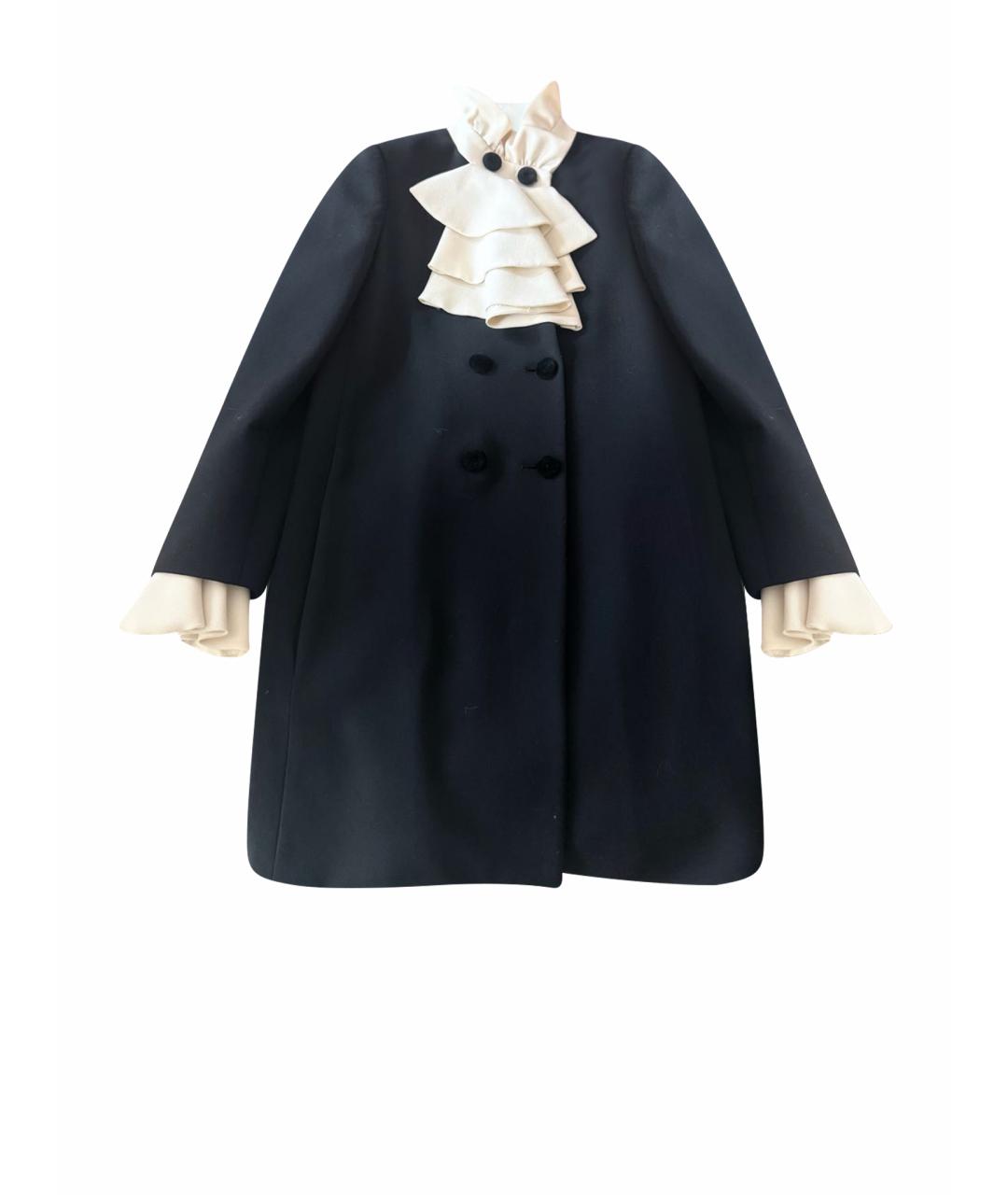 MOSCHINO Черное шерстяное пальто, фото 1