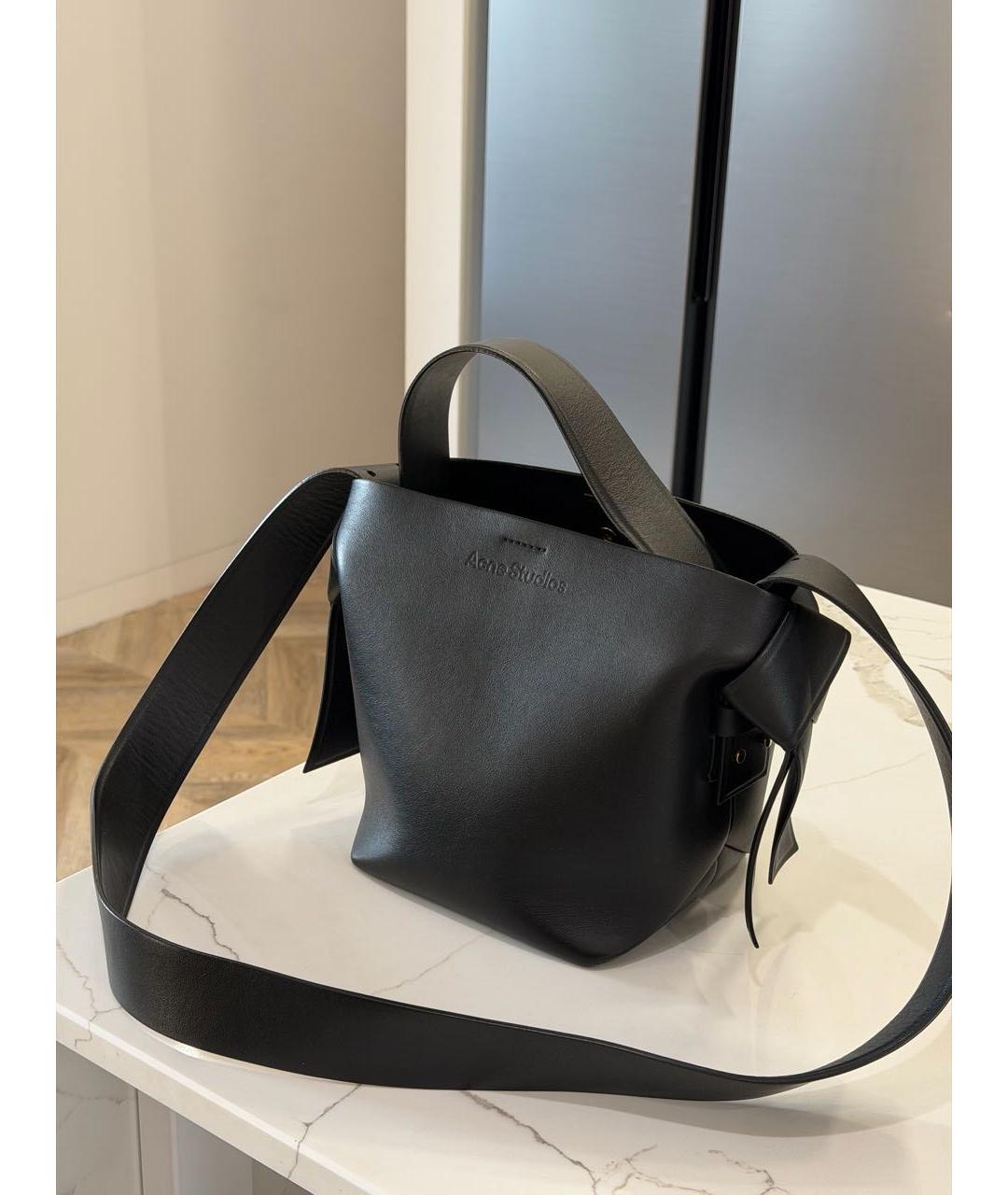 ACNE STUDIOS Черная кожаная сумка через плечо, фото 8