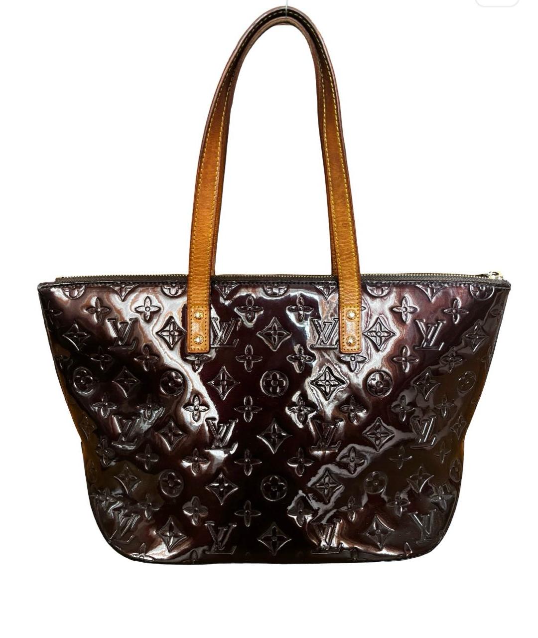 LOUIS VUITTON Бордовая сумка через плечо из лакированной кожи, фото 2