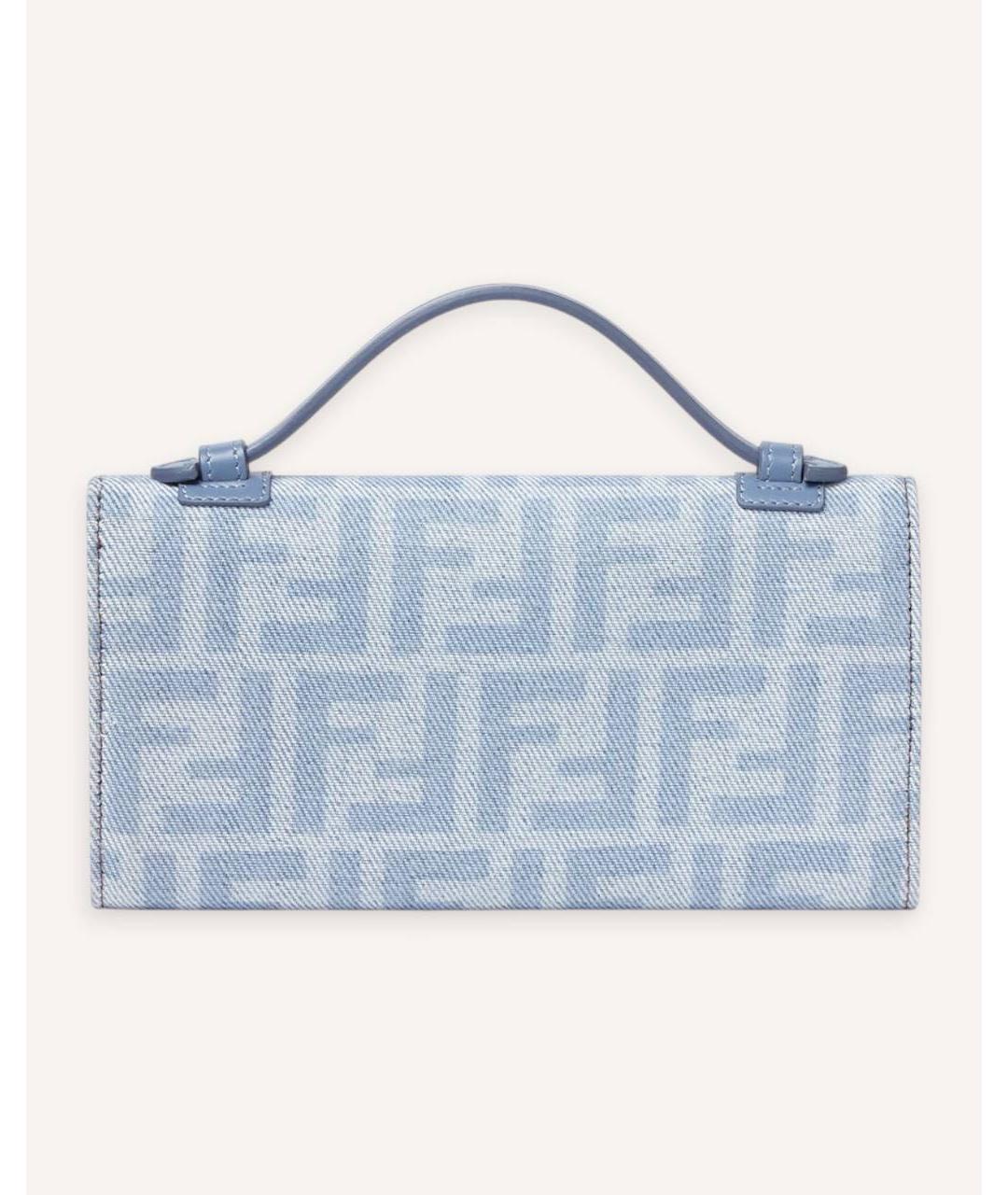 FENDI Голубая тканевая сумка через плечо, фото 3