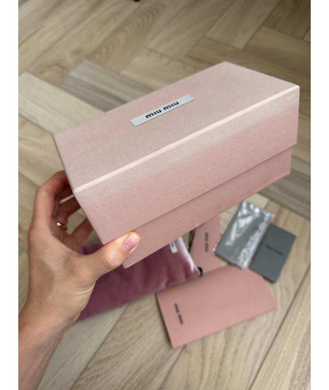 MIU MIU Розовые металлические солнцезащитные очки, фото 7