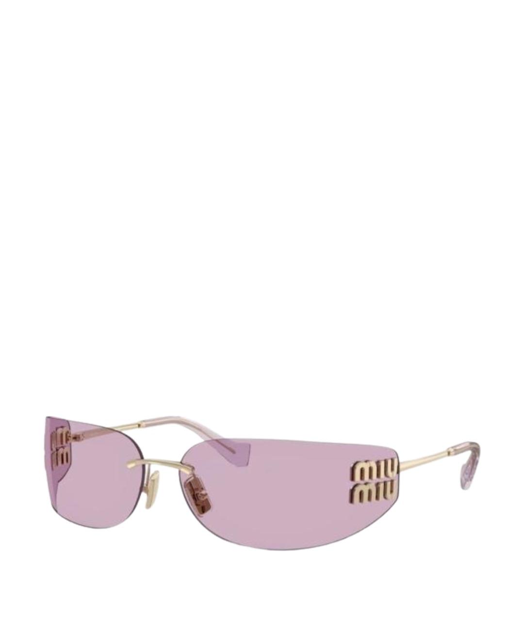 MIU MIU Розовые металлические солнцезащитные очки, фото 1