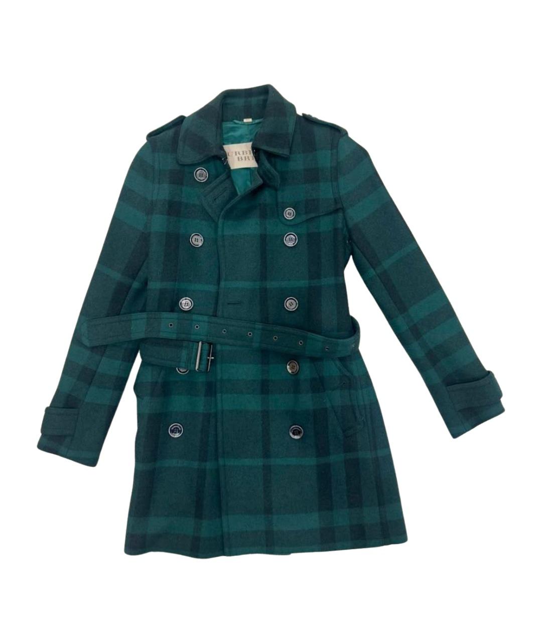 BURBERRY Зеленое шерстяное пальто, фото 1