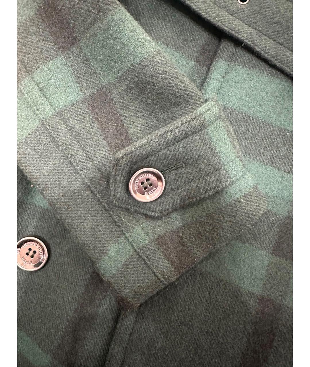 BURBERRY Зеленое шерстяное пальто, фото 5