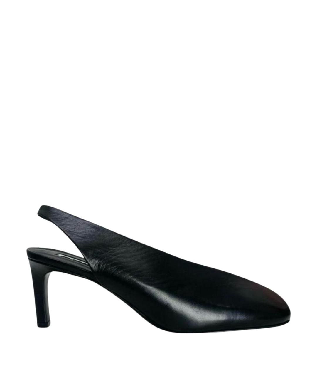 JIL SANDER Черные кожаные туфли, фото 1
