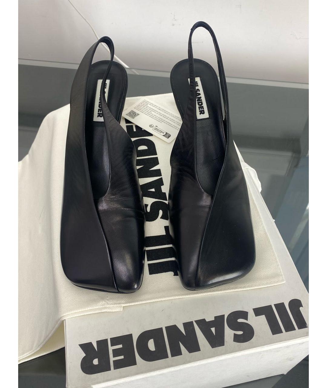 JIL SANDER Черные кожаные туфли, фото 2