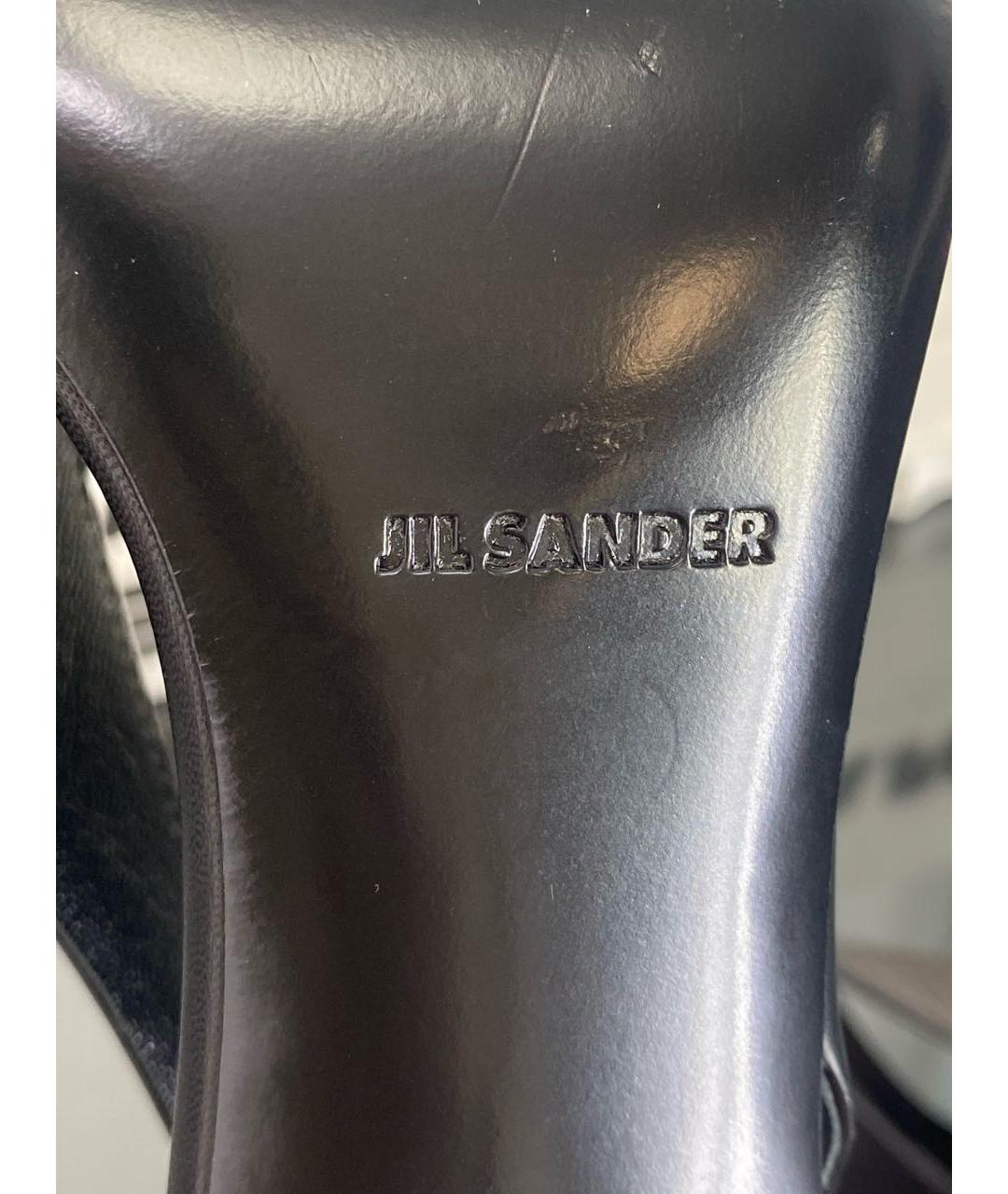JIL SANDER Черные кожаные туфли, фото 6