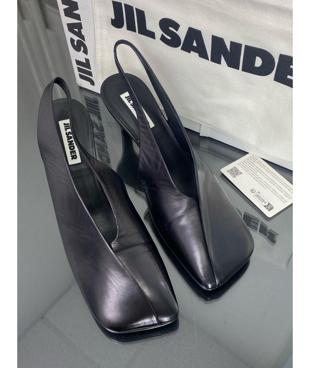 JIL SANDER Черные кожаные туфли, фото 3