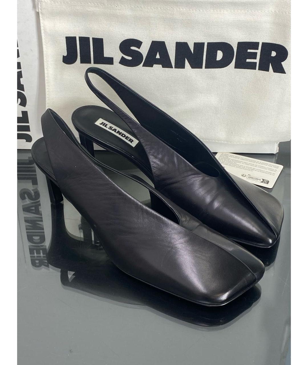 JIL SANDER Черные кожаные туфли, фото 5