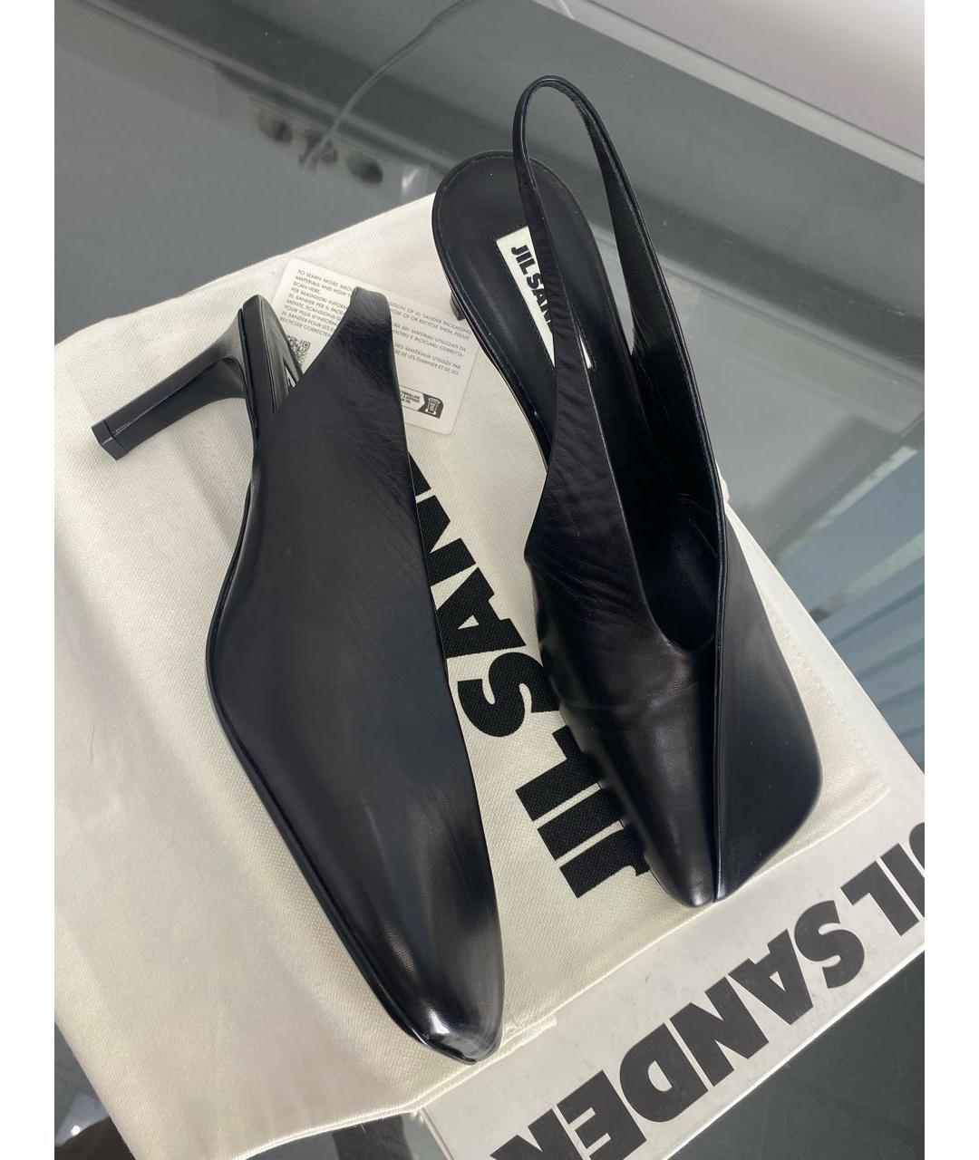 JIL SANDER Черные кожаные туфли, фото 8