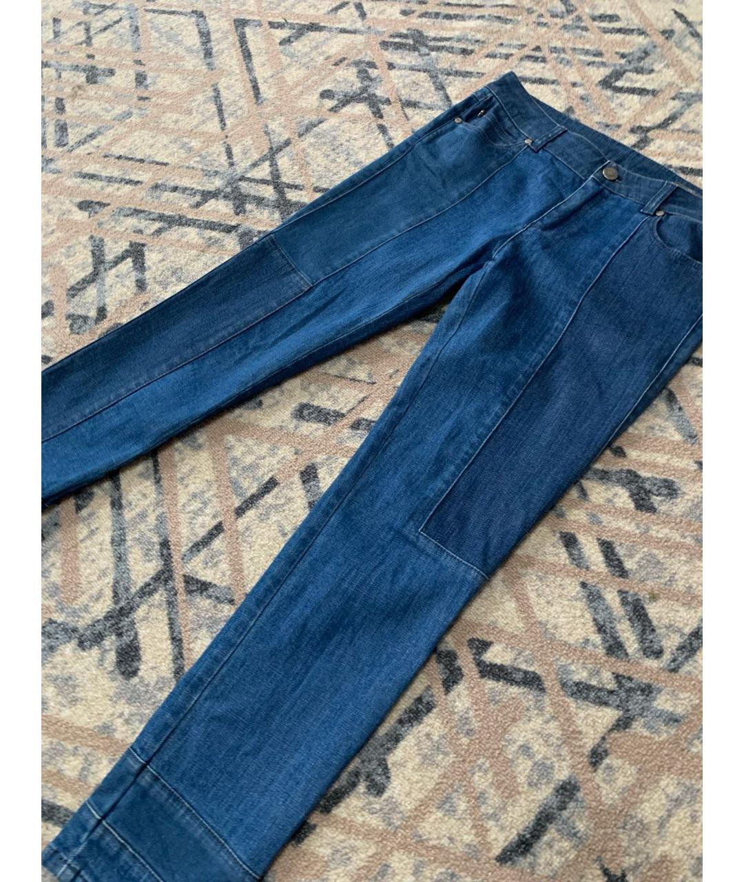 ALEXANDER MCQUEEN Синие хлопко-эластановые джинсы слим, фото 4