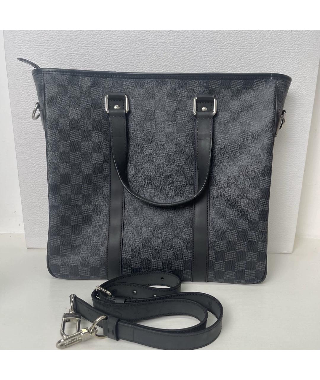 LOUIS VUITTON Черная кожаная папка для документов, фото 2