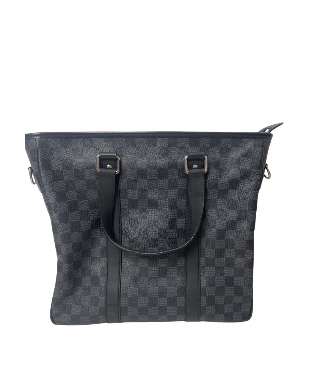 LOUIS VUITTON Черная кожаная папка для документов, фото 1