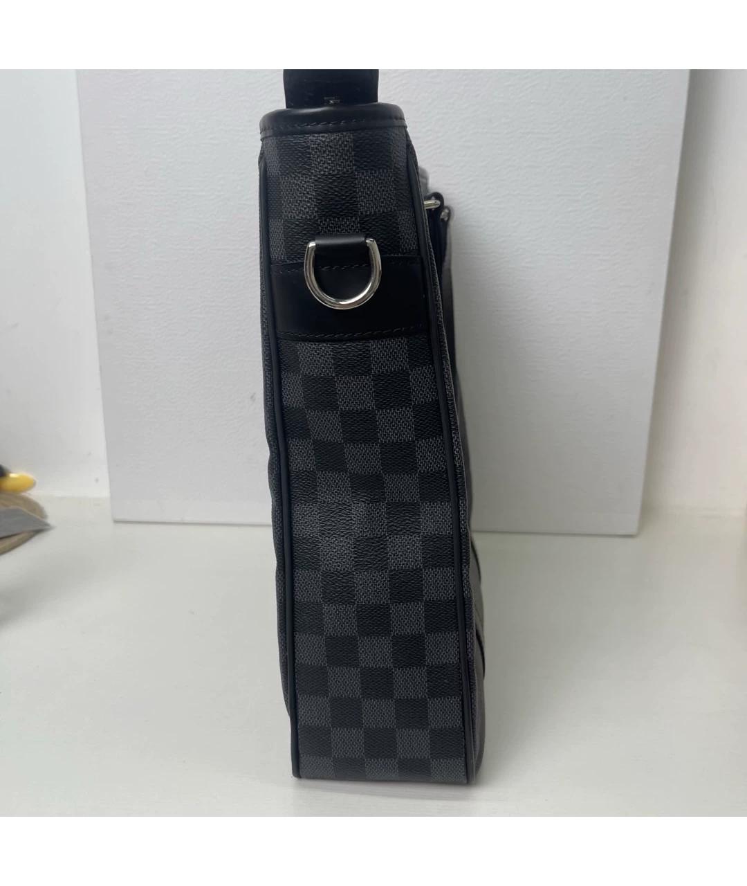 LOUIS VUITTON Черная кожаная папка для документов, фото 6
