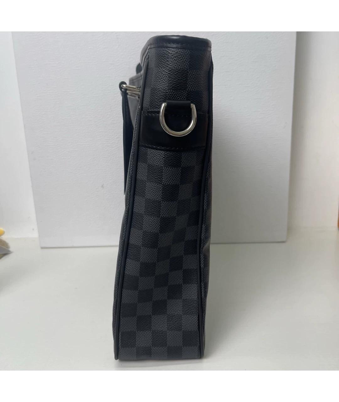 LOUIS VUITTON Черная кожаная папка для документов, фото 5