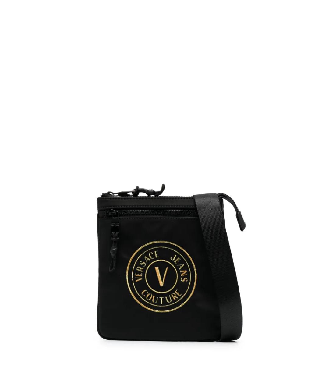 VERSACE JEANS COUTURE Черная синтетическая сумка на плечо, фото 4