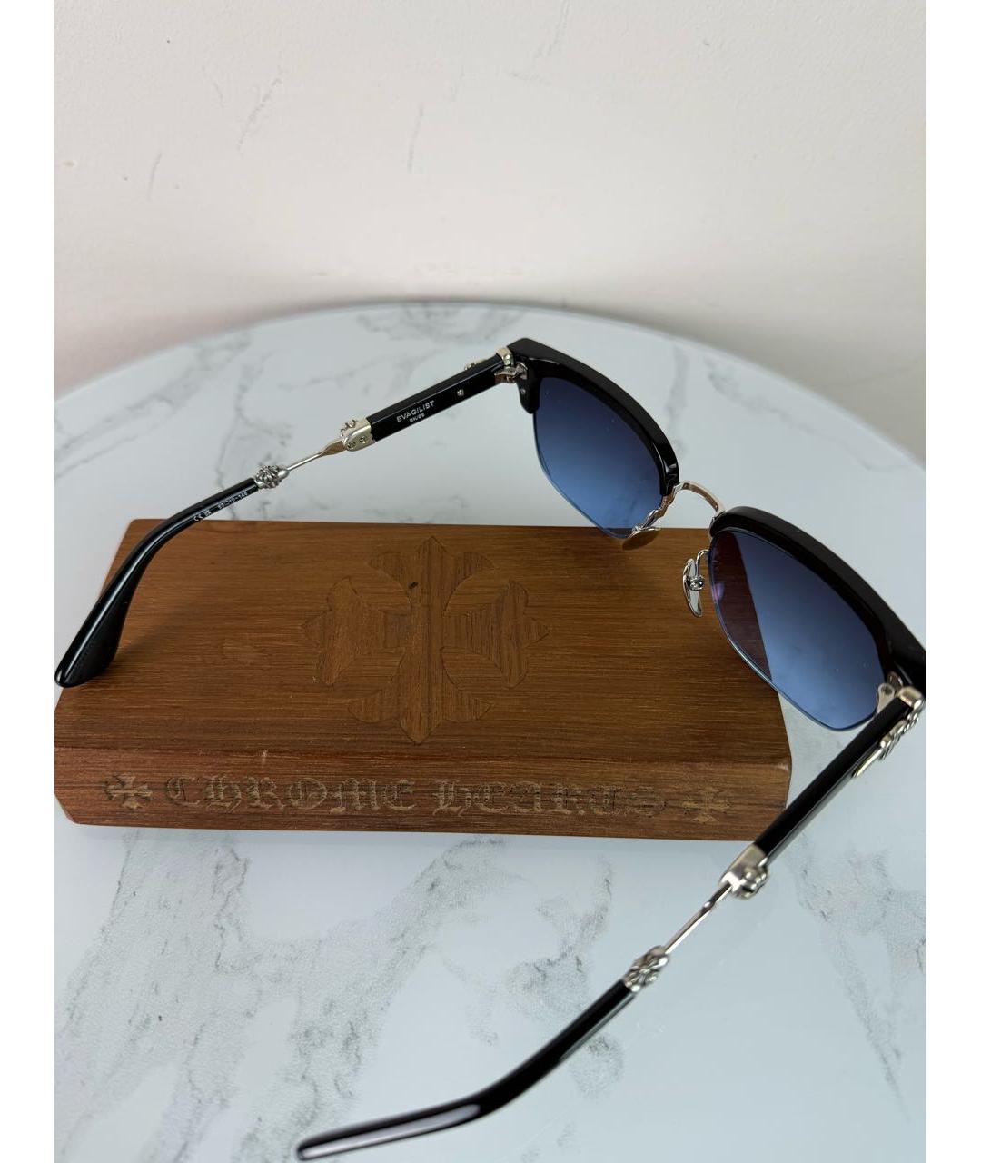 CHROME HEARTS Черные пластиковые солнцезащитные очки, фото 4