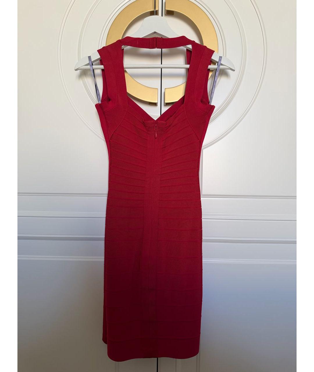 HERVE LEGER Красное коктейльное платье, фото 2