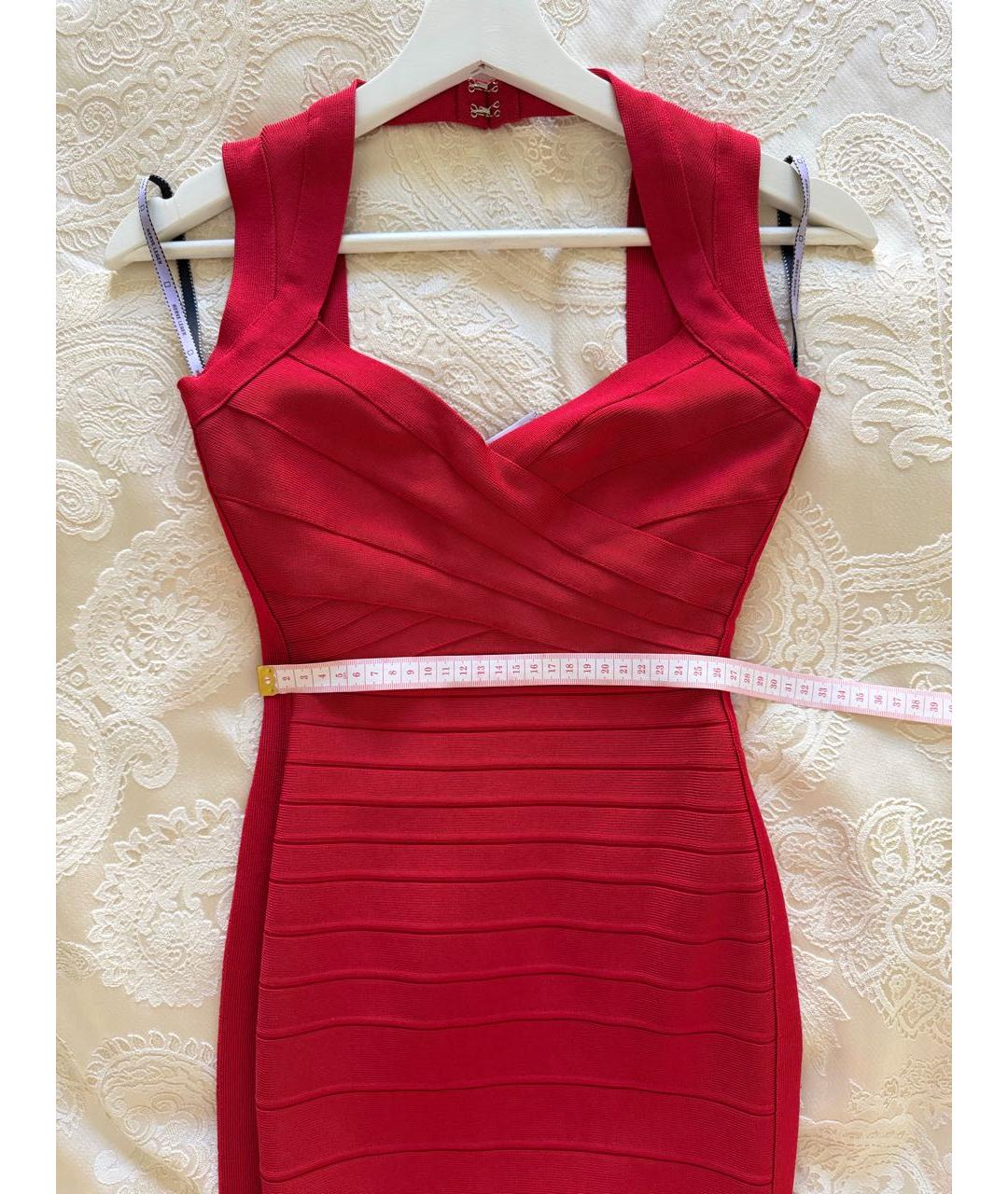 HERVE LEGER Красное коктейльное платье, фото 5