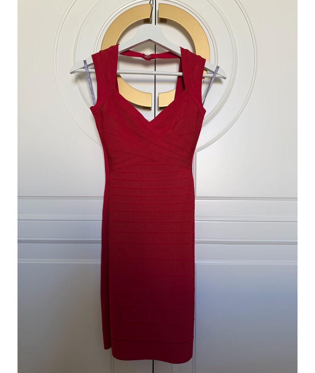 HERVE LEGER Красное коктейльное платье, фото 6