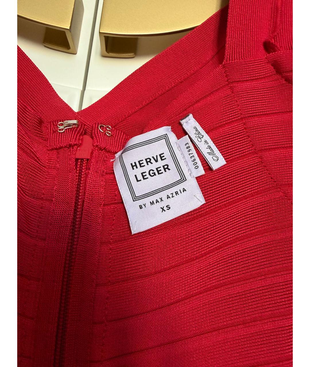 HERVE LEGER Красное коктейльное платье, фото 3