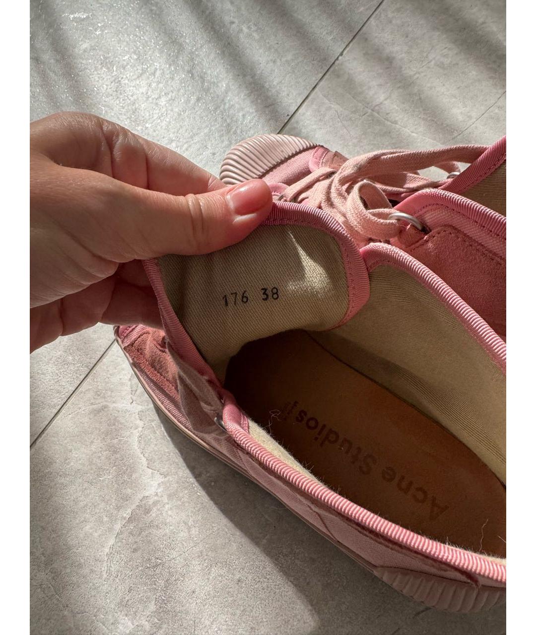 ACNE STUDIOS Розовые текстильные кеды, фото 6