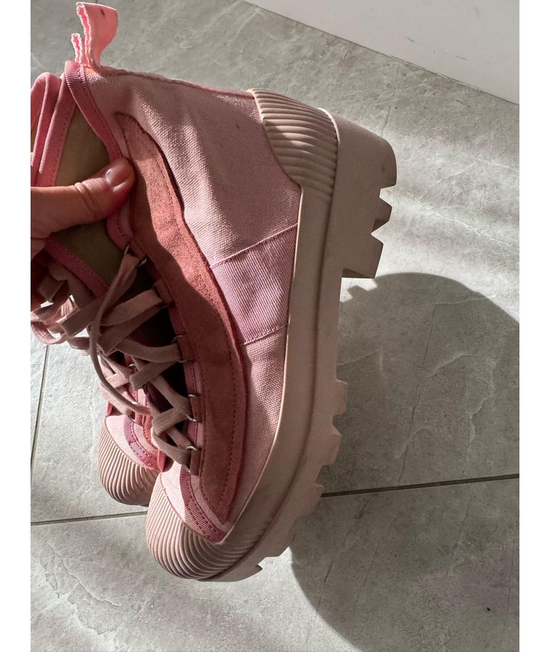 ACNE STUDIOS Розовые текстильные кеды, фото 3