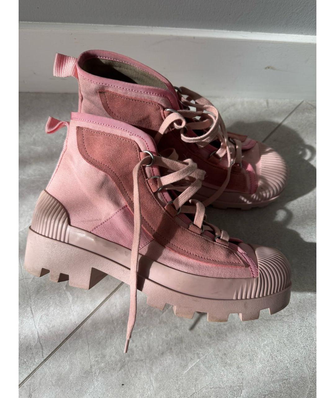 ACNE STUDIOS Розовые текстильные кеды, фото 8