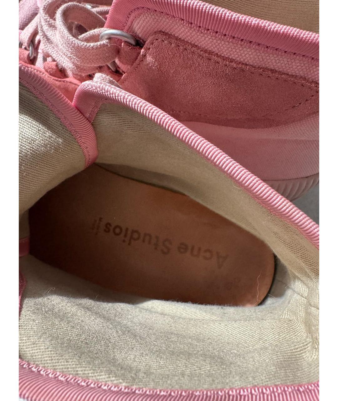 ACNE STUDIOS Розовые текстильные кеды, фото 7