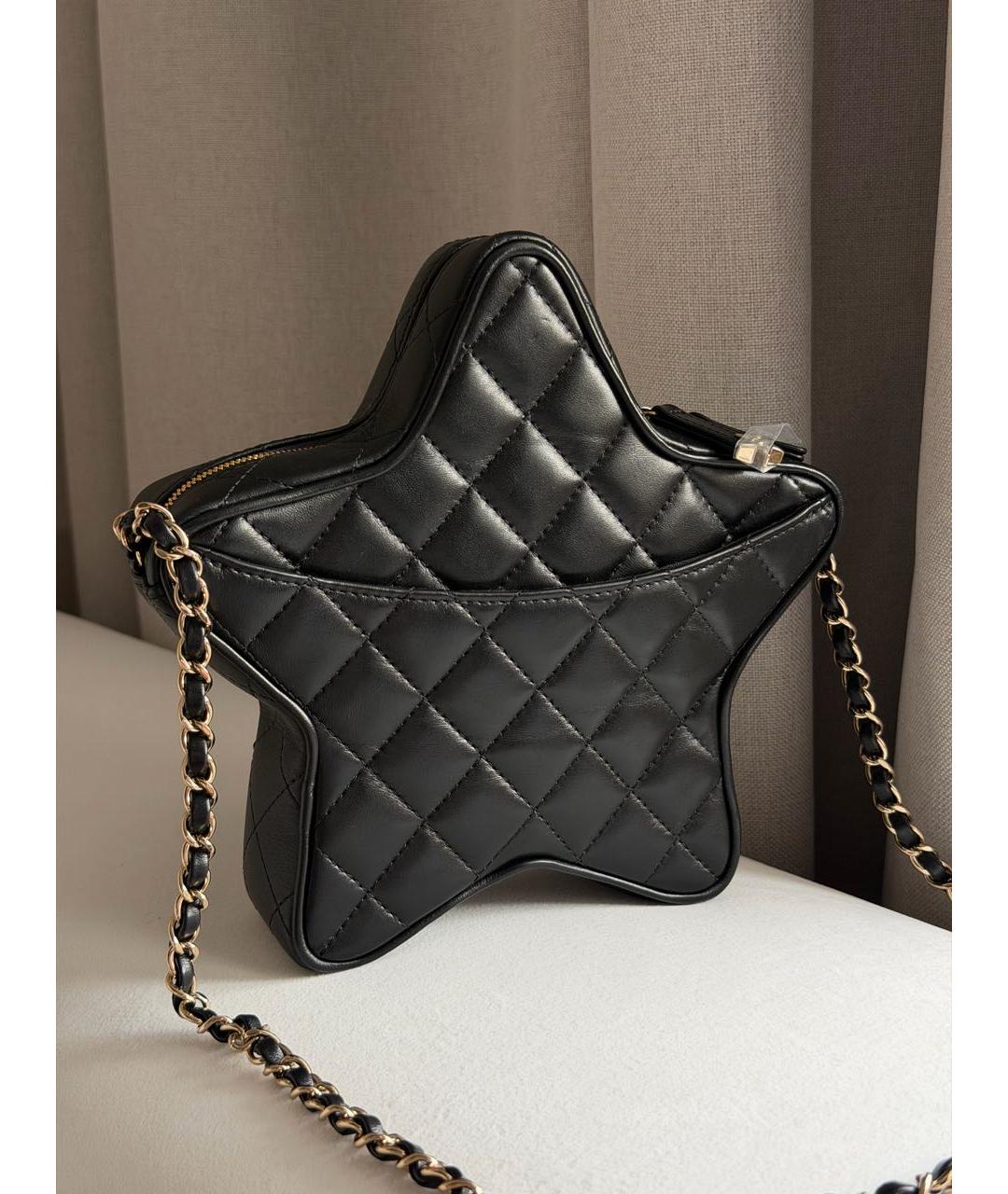 CHANEL Черная кожаная сумка через плечо, фото 3