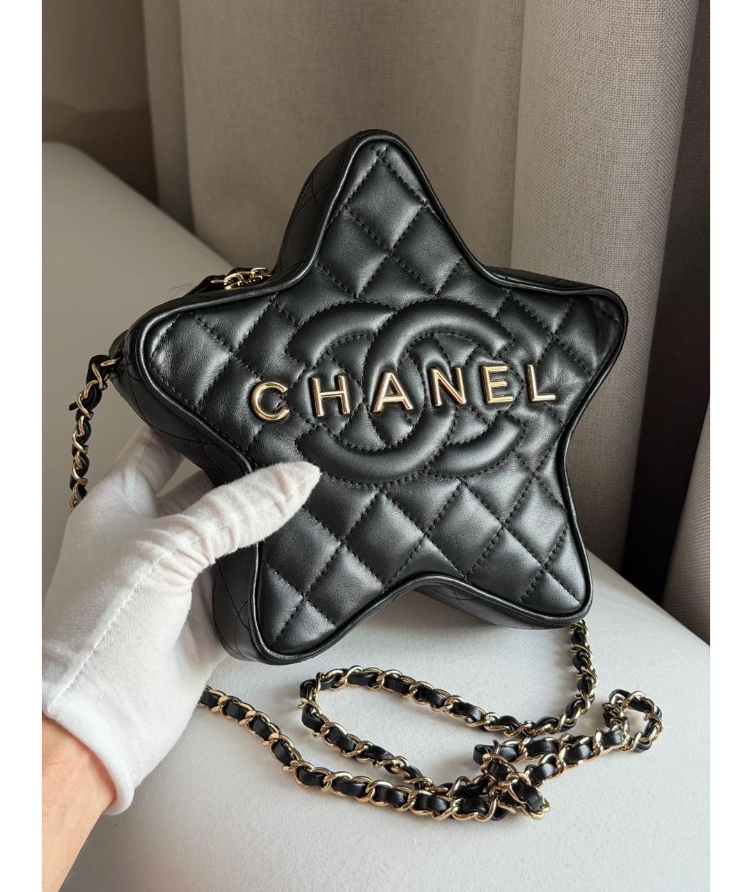 CHANEL Черная кожаная сумка через плечо, фото 2