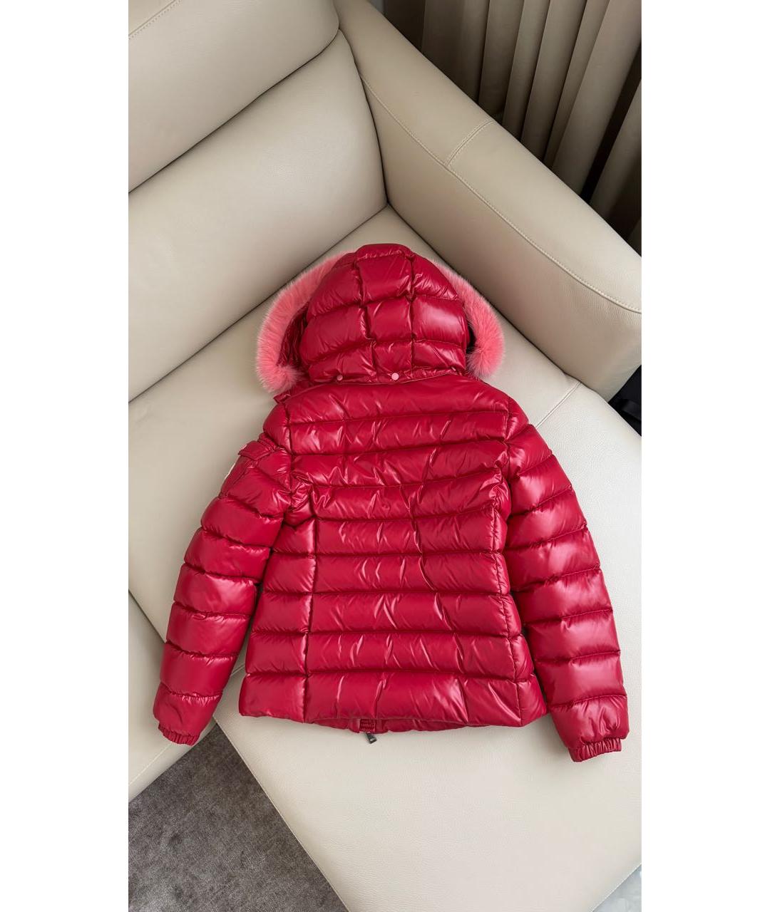 MONCLER Красный полиамидовый пуховик, фото 2